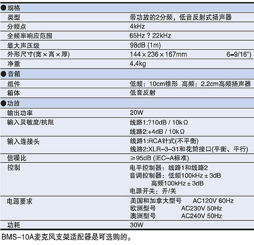 Yamaha雅馬哈 MSP3專(zhuān)業(yè)有源監(jiān)聽(tīng)音箱